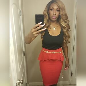 Gorgeous Red Peplum Skirt size XS